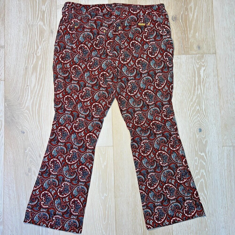 IMAN - Burgundy Paisley Jeans Women's Size 16 Petite Bootcut - Picture 3 of 11